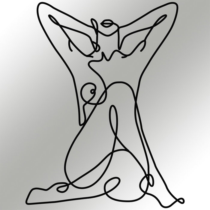 Wallity Geometric Nude Woman Escultura de Pared Negra